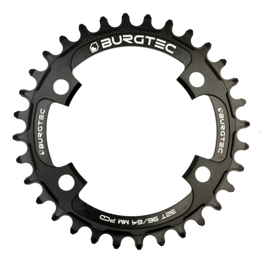 Burgtec 96/64mm PCD Thick Thin Chainring, Burgtec Black, 32T