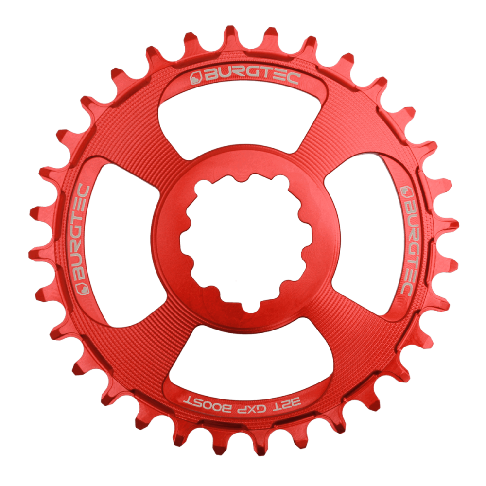 Burgtec 3mm Offset Thick Thin Chainring for SRAM 3-Bolt - 34T - Race Red