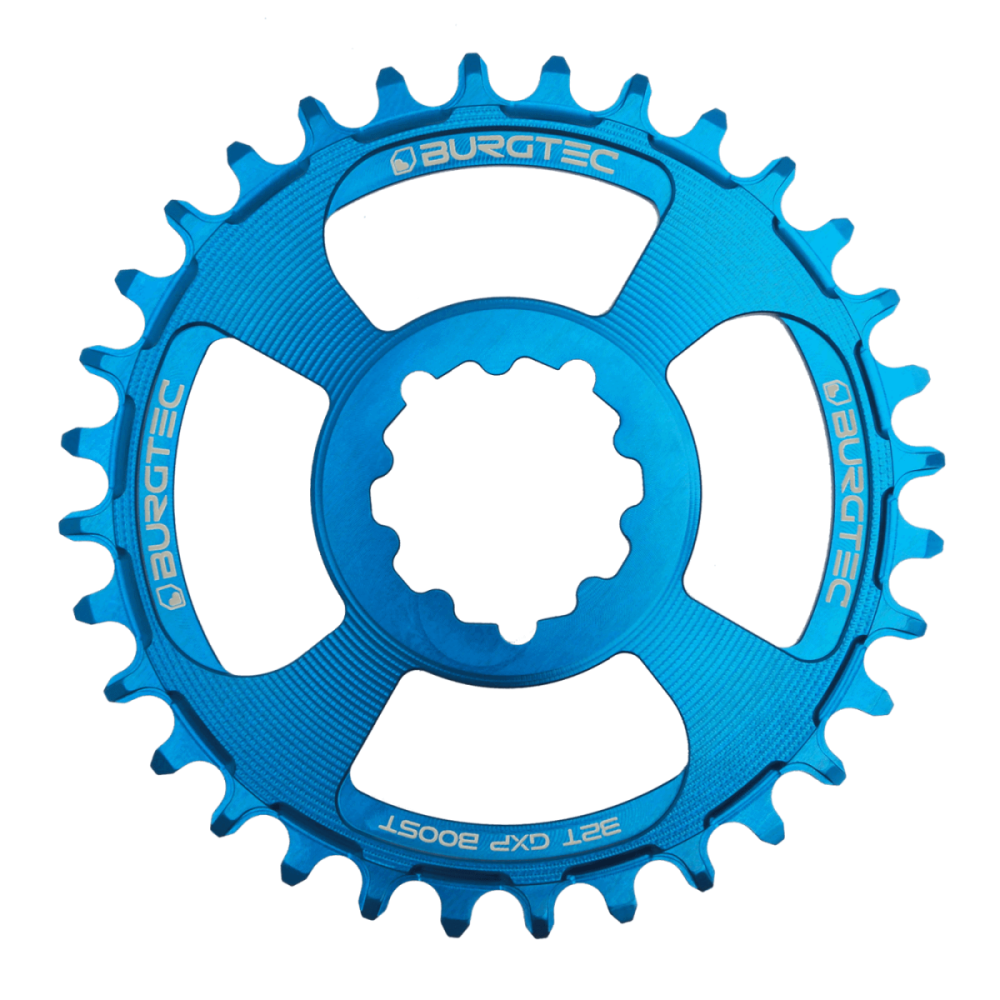 Burgtec 3mm Offset Thick Thin Chainring for SRAM 3-Bolt - 30T - Deep Blue