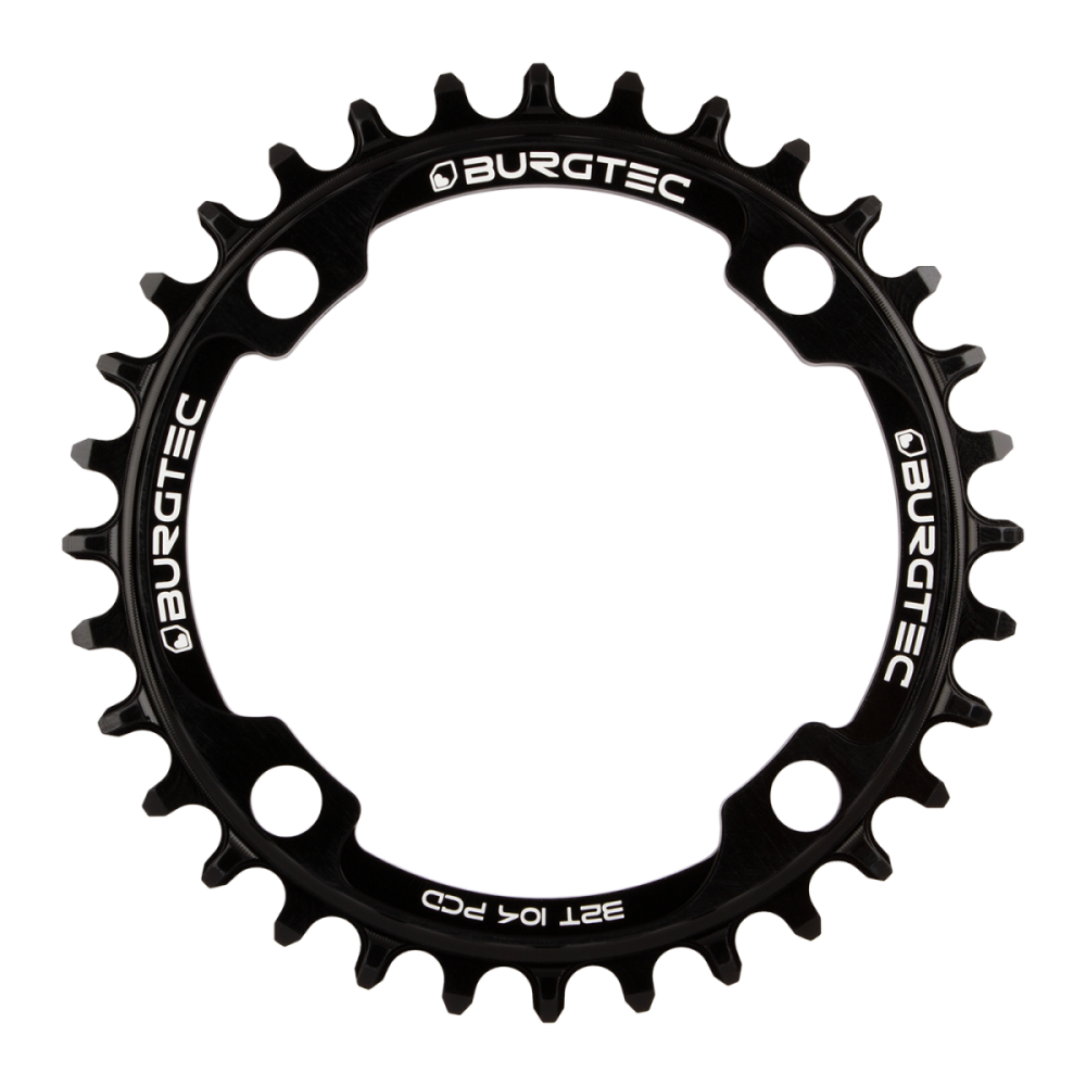 Burgtec 104mm BCD Thick Thin Chainring 32T, Burgtec Black