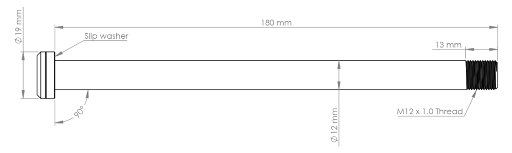 Burgtec 180mm x 12mm 1.00mm Pitch Rear Axle Iron Bro Orange