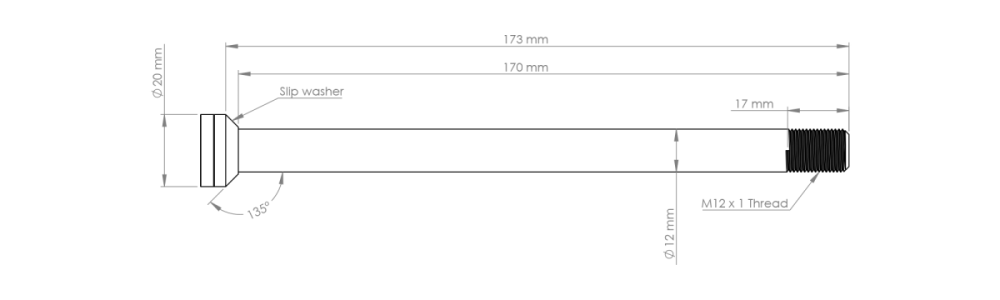 Burgtec Canyon 173mm Rear Axle - Deep Blue