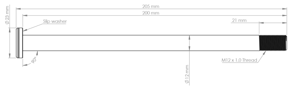 Burgtec Commencal Supreme 200mm Rear Axle - Deep Blue