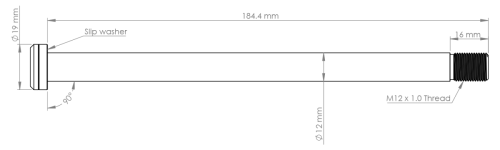 Burgtec Trek 184.5mm Rear Axle Race Red