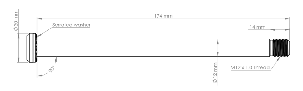 Burgtec Yeti 174mm Rear Axle - Deep Blue