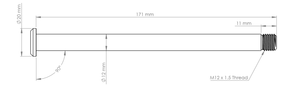 Burgtec Yeti 171mm Rear Axle - Deep Blue