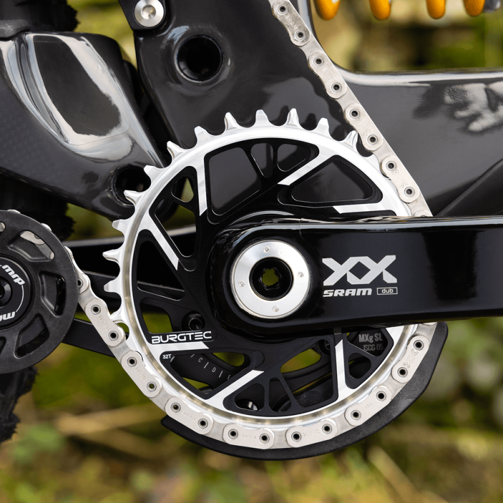 Burgtec 3mm Offset Thick Thin Chainring for SRAM 8-Bolt - 28T - Black, Burgtec Black
