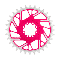 Burgtec 3mm Offset Thick Thin Chainring for SRAM 8-Bolt - 32T - Toxic Barbie Pink