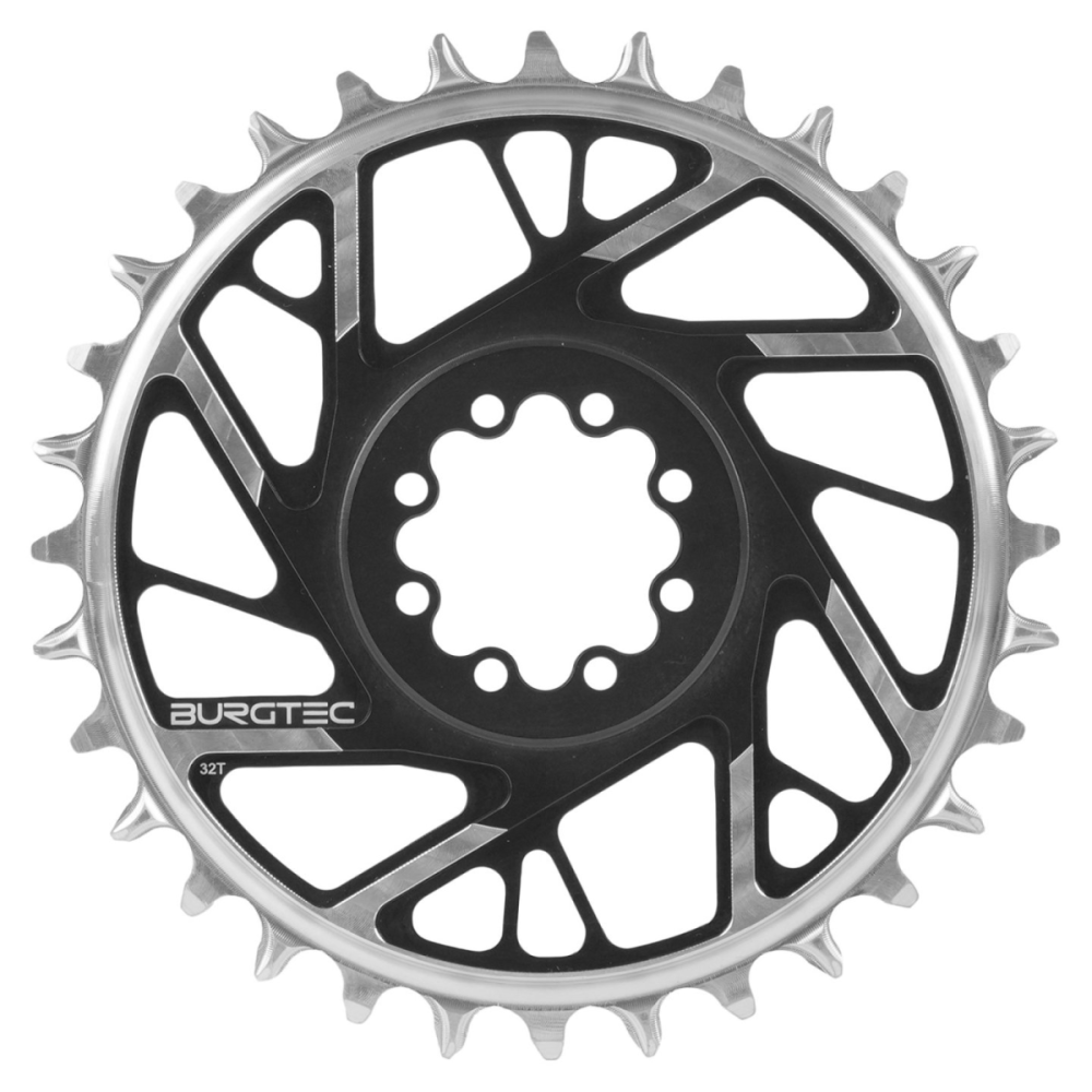 Burgtec 3mm Offset Thick Thin Chainring for SRAM 8-Bolt - 32T - Black, Burgtec Black